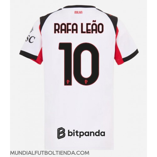 Camiseta AC Milan Rafael Leao #10 Segunda Equipación Replica 2025-26 para mujer mangas cortas